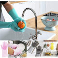 غسل أطباق قفازات سيليكون فرشاة تنظيف قابلة لإعادة الاستخدام